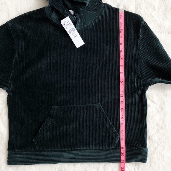 Topshop | Green Cord Velour Hooded Sweatshirt *NWT - Picture 7 of 8